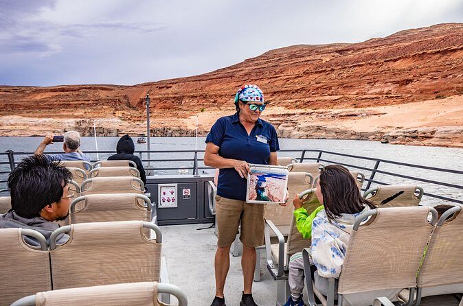 Glen Canyon's Scenic Dam Cruise - Stop 3: Navajo Sandstone colors and the red-orange rock story